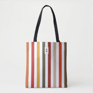Bolso De Tela Echo Trails Tote Bag - Earthy Hues Stripes