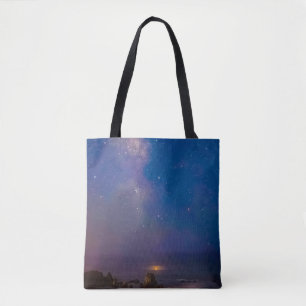Bolso De Tela Eclipse lunar y Vía Láctea   Bandon Beach, Oregon
