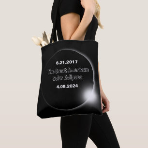 Bolso De Tela Eclipse solar con doble fecha 2024 & 2017