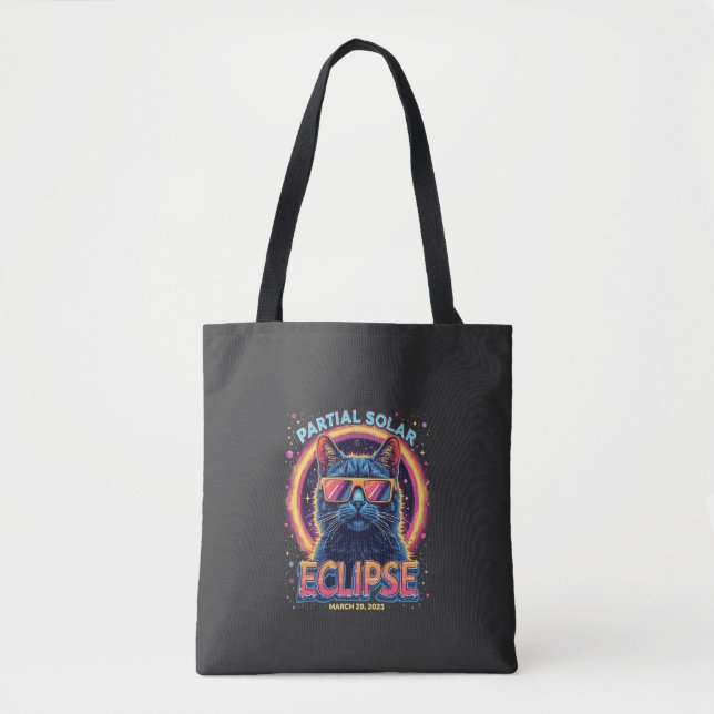 Bolso De Tela Eclipse solar parcial de gatito de 2025 (Anverso)