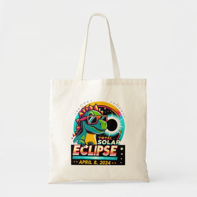 Bolso De Tela Eclipse solar total 2024 T-Rex con vidrio solar (Frente)