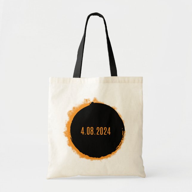 Bolso De Tela Eclipse solar total EE.UU. 8 de abril de 2024 (Frente)