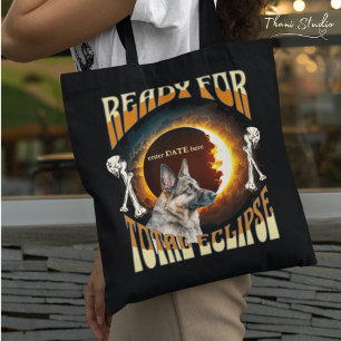 Bolso De Tela Eclipse Total 2024 Fecha Editable Cute Dog Vintage