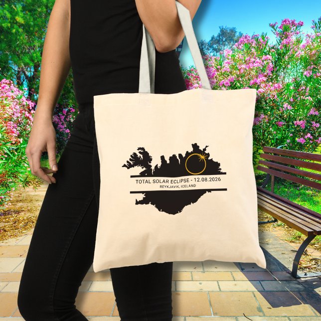 Bolso De Tela Eclipse Total de Sol Agosto 2026 – Diseño Personal (Change your city / location if you wish, via the template.)
