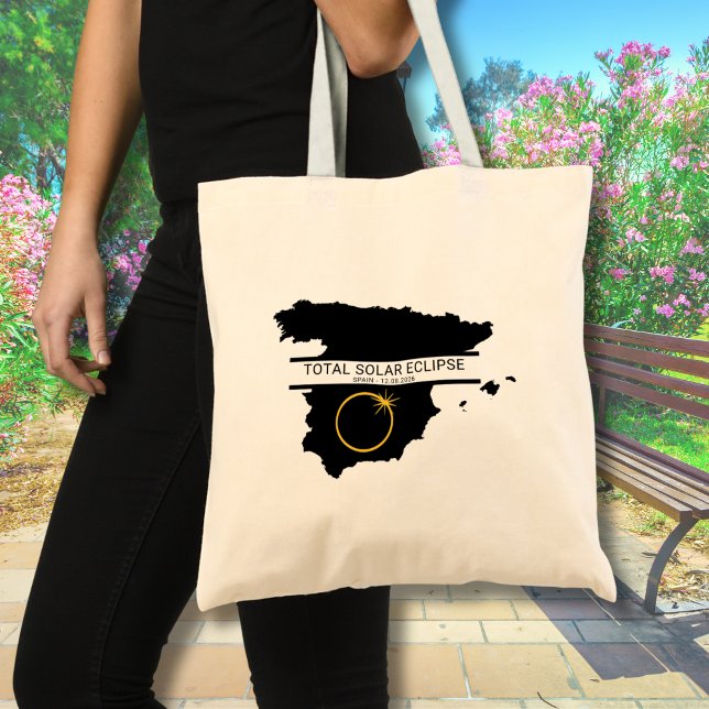 Bolso De Tela Eclipse Total de Sol Agosto 2026 – España Personal (Edit text via template, if you wish.  Matching items available)