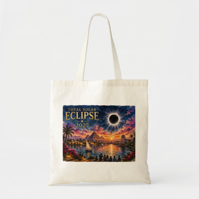 Bolso De Tela Eclipse Total Solar 2027 Egipto (Frente)