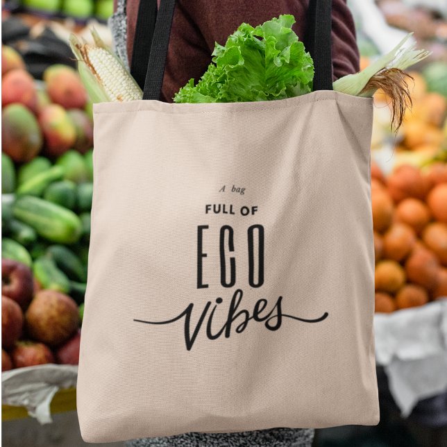 Bolso De Tela Eco Vibes Eco Friendly Think Green Grocery (Shop now and carry a bag full of eco vibes with every step!)