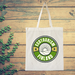 Bolso De Tela Ecoturismo en Finlandia Logo de Green Slow Travel