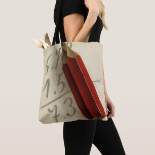 Bolso De Tela Ecuación matemática con lápiz rojo, negocio vintag