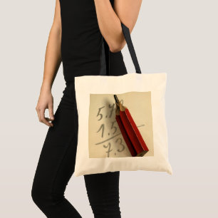 Bolso De Tela Ecuación matemática con lápiz rojo, negocio vintag