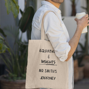 Bolso De Tela ecuaciones e ideas Maestra personalizada
