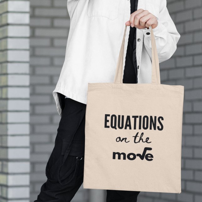 Bolso De Tela Ecuaciones en movimiento regalo de profesores de m (Shop now and add a dash of maths magic to your daily lifestyle! )