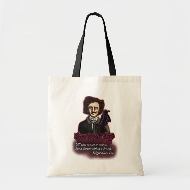 Bolso De Tela Edgar Allan Poe, Academia Oscura (Frente)