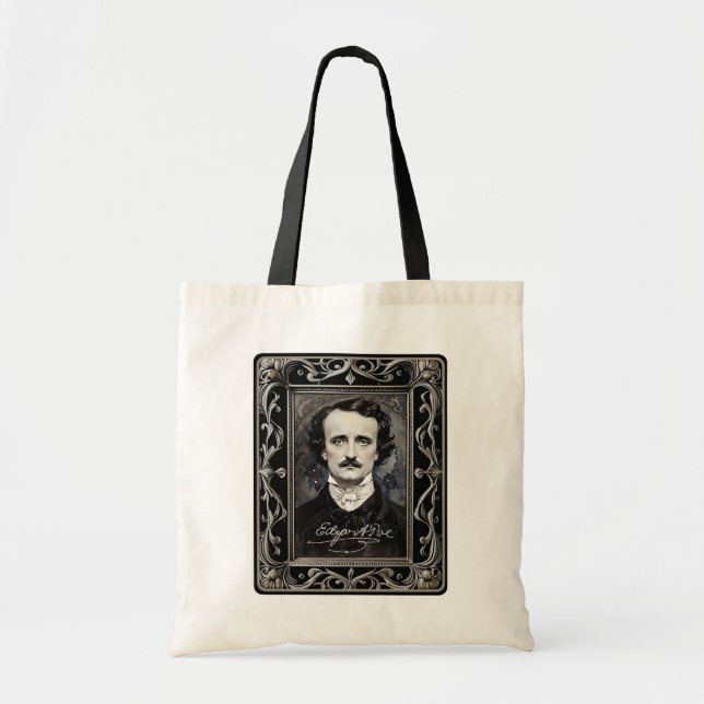 Bolso De Tela Edgar Allan Poe Presupuesto Gótico de Halloween y  (Frente)
