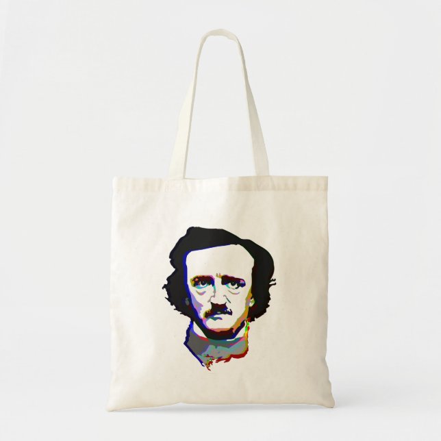 Bolso De Tela Edgar Allen Poe (Glitched) (Frente)