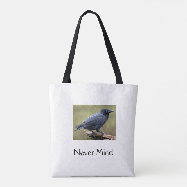 Bolso De Tela Edgar Allen Poe Raven Never Mind Tote (Reverso)