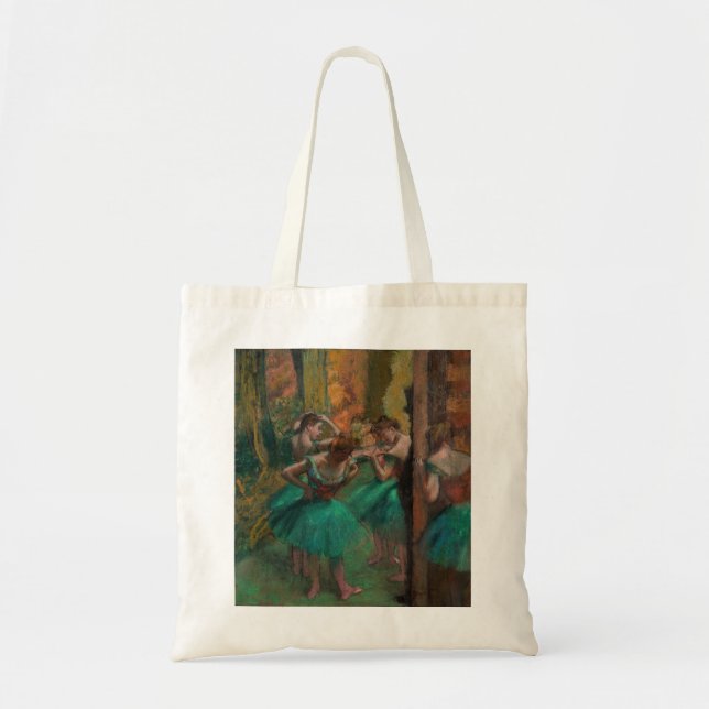 Bolso De Tela Edgar Degas - Bailarinas, rosadas y verdes (Frente)