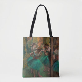 Bolso De Tela Edgar Degas - Bailarinas, rosadas y verdes