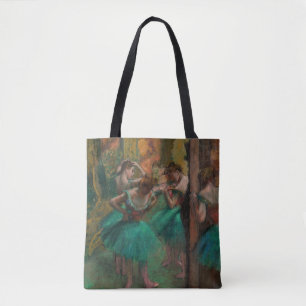 Bolso De Tela Edgar Degas - Bailarinas, rosadas y verdes