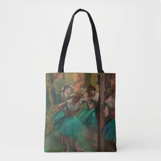 Bolso De Tela Edgar Degas - Bailarinas, rosadas y verdes (Anverso)