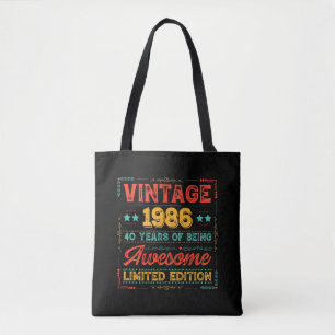 Bolso De Tela Edición Vintage 1986 Hecho en 1986 Cumpleaños 40 4