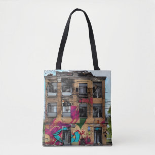Bolso De Tela Edificio abandonado Arte abstracto de IA