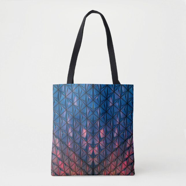 BOLSO DE TELA EDIFICIO CUBISTA AZUL Y ROJO (Anverso)