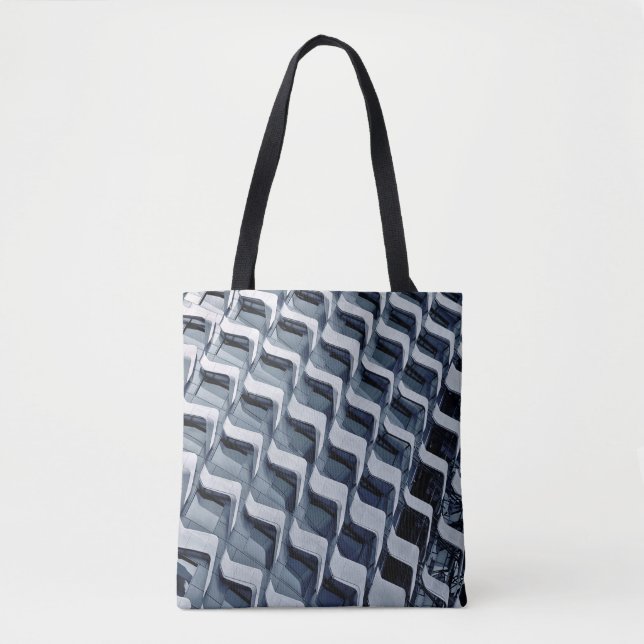 Bolso De Tela Edificio de altura gris (Anverso)