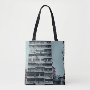 BOLSO DE TELA EDIFICIO DE CONCRETO BLANCO