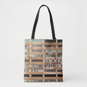 BOLSO DE TELA EDIFICIO DE CONCRETO MARRÓN