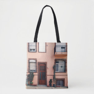 BOLSO DE TELA EDIFICIO DE CONCRETO ROJO Y ROJO