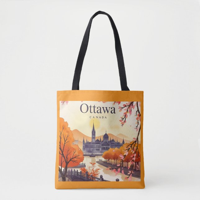 Bolso De Tela Edificio del Parlamento del Canadá en Ottawa, líne (Anverso)