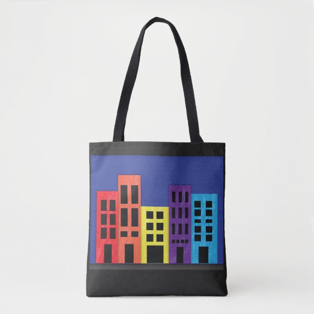 Bolso De Tela Edificios brillantes Tote Bag (Anverso)