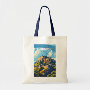 Bolso De Tela Edimburgo Escocia Viaje Arte Vintage