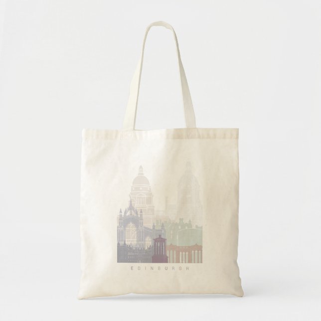 BOLSO DE TELA EDINBURGH SKYLINE POSTER PASTEL (Frente)