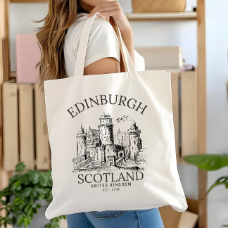 Bolso De Tela Edinburgh Tote Bag | Vintage Scotland Travel 