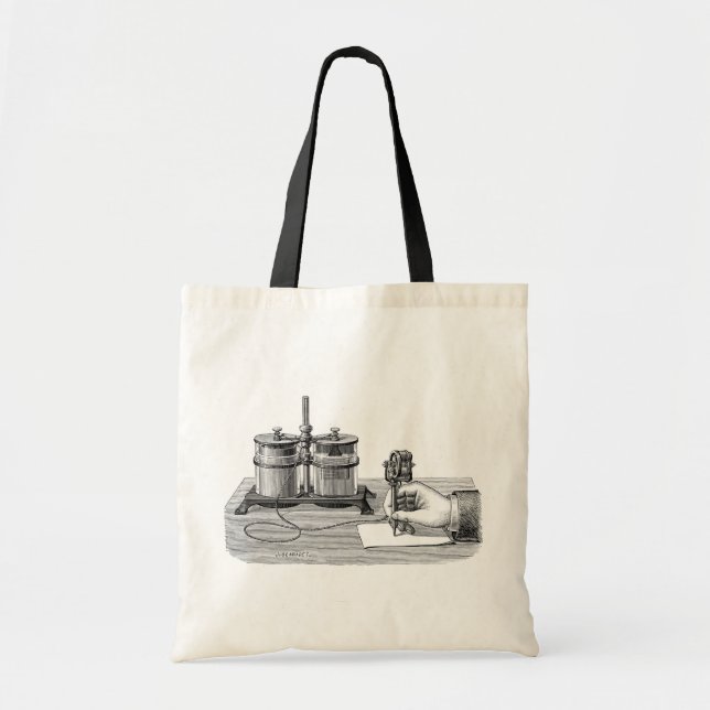 Bolso De Tela Edison, escritor antiguo de Steampunk (Frente)