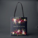 Bolso De Tela EDITABLE COLOR Naval Borgoña Rústico Boho Floral<br><div class="desc">COLOR DE FONDO CAMBIABLE. Estilo bohemio Allover Print Tote Bag con ilustracion acuarela de borgoña, marsala, peonías rojas y rosas y rosas con énfasis en el fondo azul marino. Es perfecto para eventos de otoño/otoño/invierno, de estilo floral y bohemio. También están disponibles los elementos coincidentes. * Haga clic en el...</div>