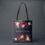 Bolso De Tela EDITABLE COLOR Naval Borgoña Rústico Boho Floral<br><div class="desc">COLOR DE FONDO CAMBIABLE. Estilo bohemio Allover Print Tote Bag con ilustracion acuarela de borgoña, marsala, peonías rojas y rosas y rosas con énfasis en el fondo azul marino. Es perfecto para eventos de otoño/otoño/invierno, de estilo floral y bohemio. También están disponibles los elementos coincidentes. * Haga clic en el...</div>