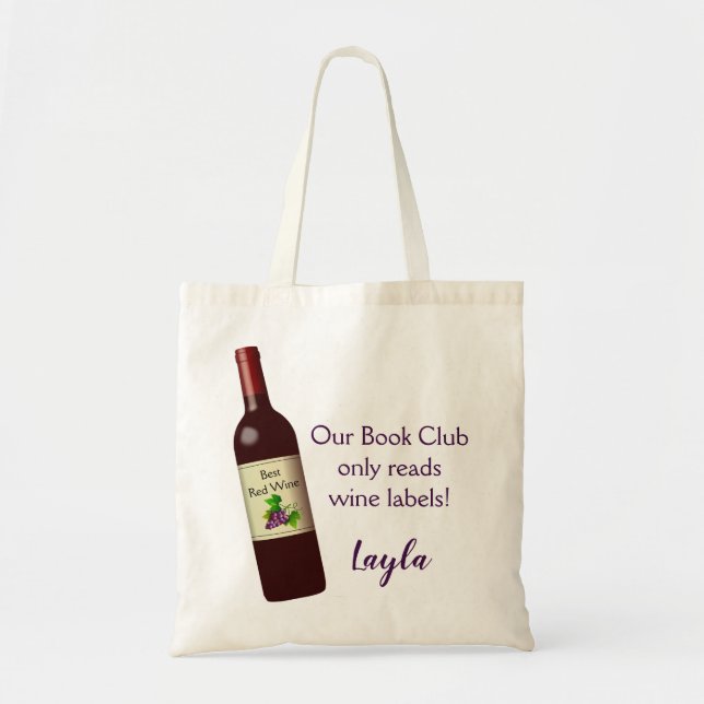 Bolso De Tela Editable Nuestro Club de Libros Solamente Lee Etiq (Frente)