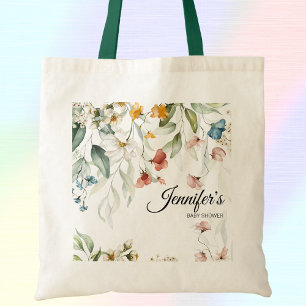 Bolso De Tela Editar texto al Baby Shower elegante de la abuela