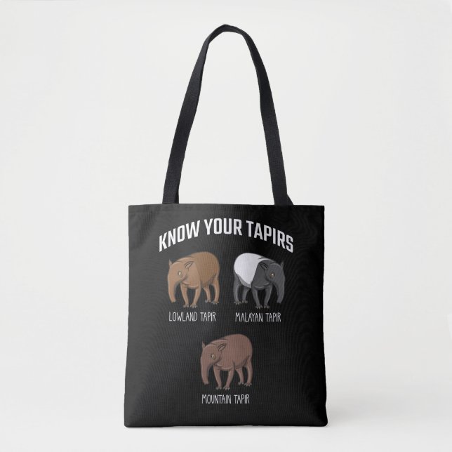 Bolso De Tela Educación animal de Tapir Montaña Malaya Lowlan (Anverso)