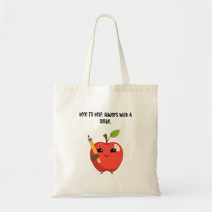 Bolso De Tela Educador Aquí Para Ayudar Siempre Con Una Sonrisa