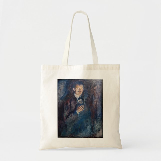 Bolso De Tela Edvard Munch - autorretrato con cigarrillo (Frente)