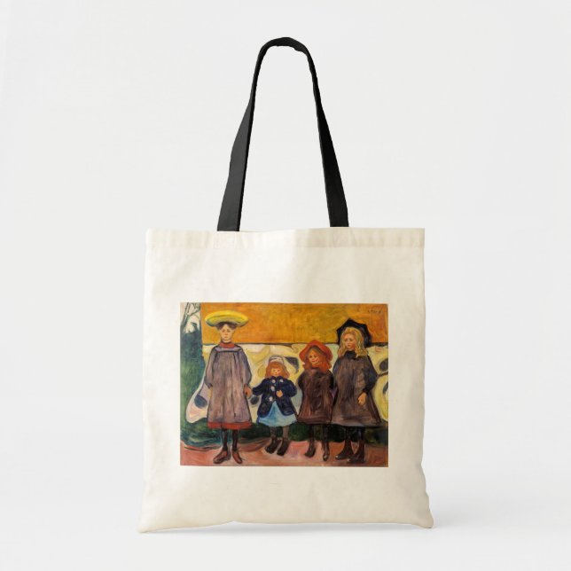 Bolso De Tela Edvard Munch - Cuatro Chicas en Asgardstrand (Frente)