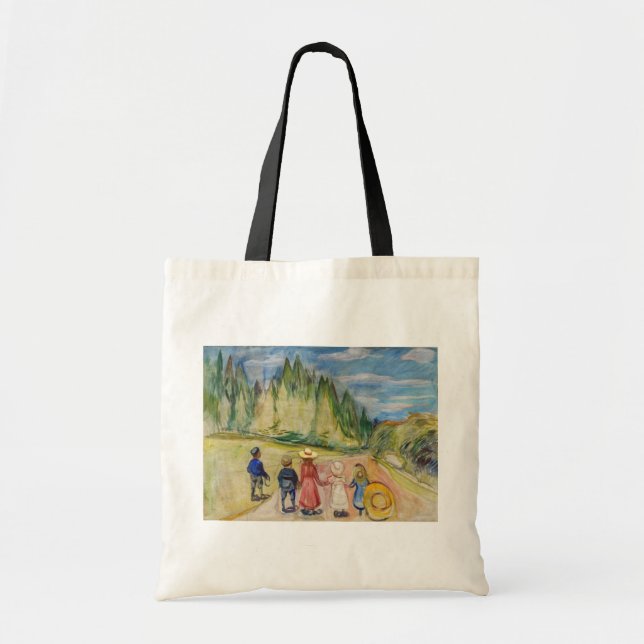 Bolso De Tela Edvard Munch - El bosque de cuento de hadas (Frente)