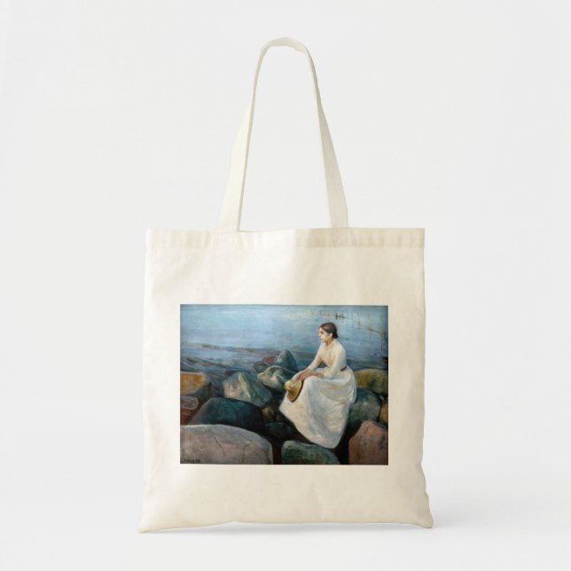 Bolso De Tela Edvard Munch - Noche de verano, Inger en la playa (Frente)