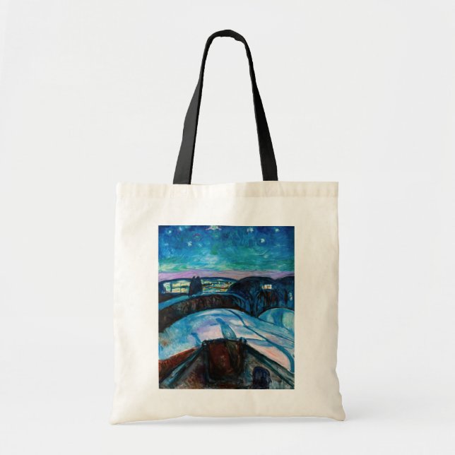 Bolso De Tela Edvard Munch - Noche Starry 1922 (Frente)
