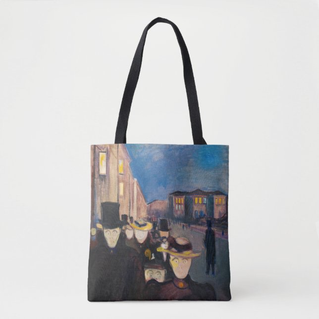Bolso De Tela Edvard Munch - Por la noche en la calle Karl Johan (Anverso)