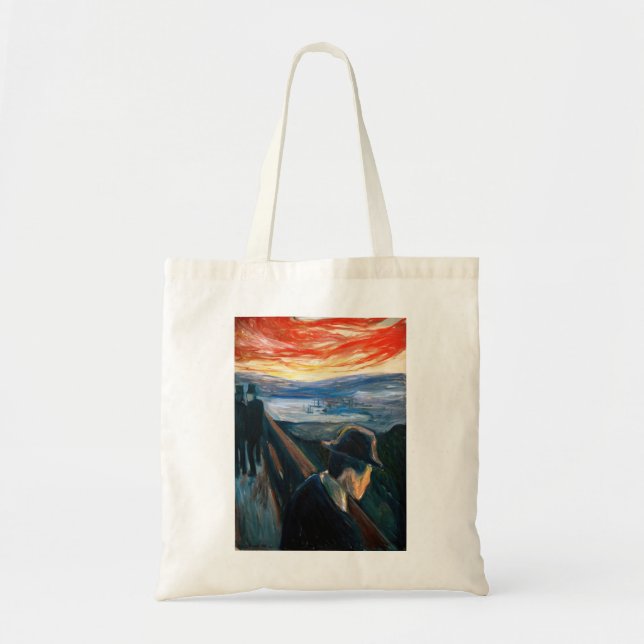 Bolso De Tela Edvard Munch - Sick Mood at Sunset, desesperación  (Frente)